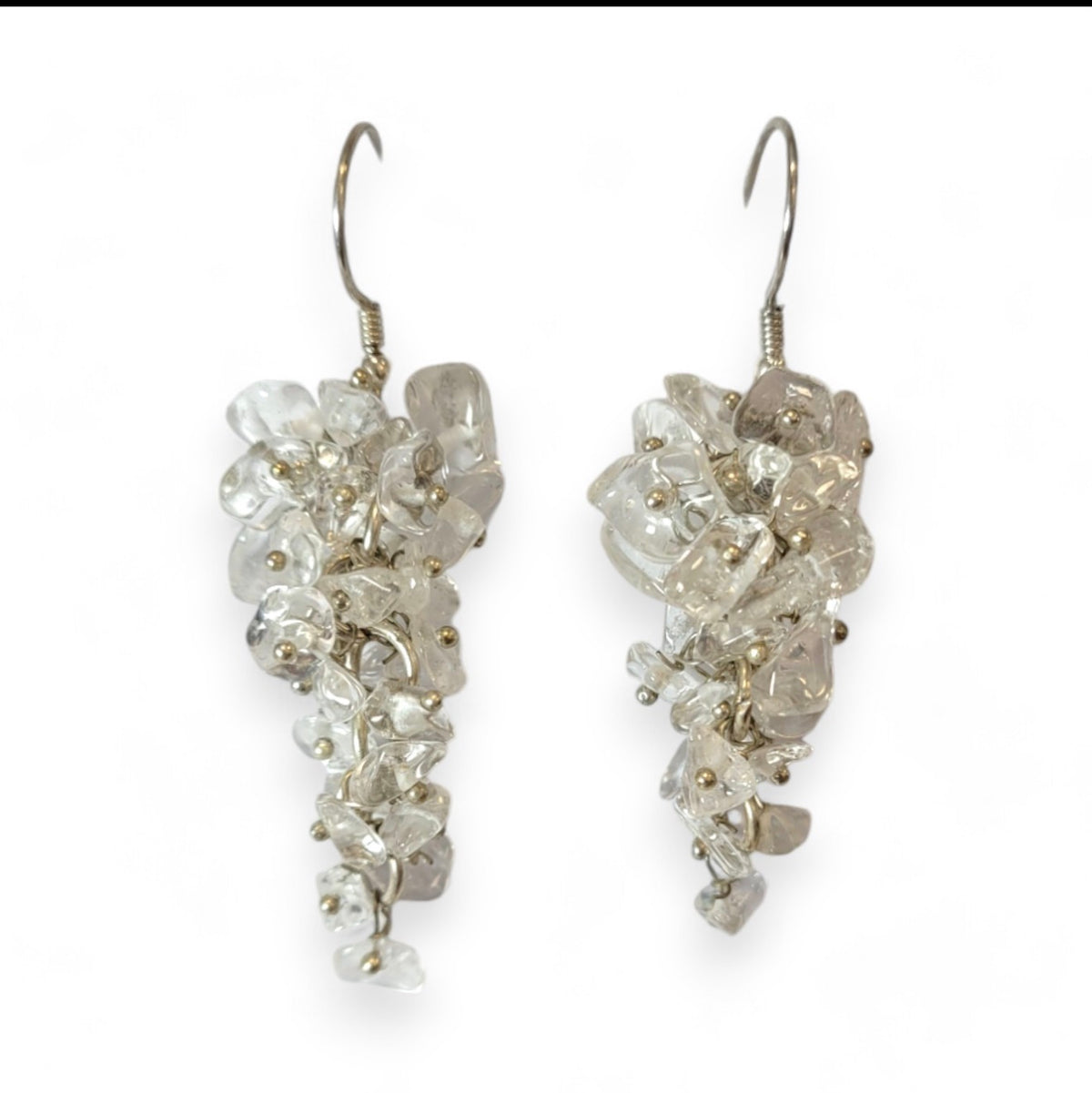 Crystal Quartz Drop Earrings with Sterling Silver hooks