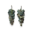 Green Moss Agate Drop Earrings with Sterling Silver hooks