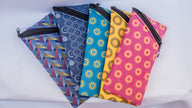 Blue Shweshwe Zip-Up Sunglasses Case & Multi-Purpose Cotton Pouch