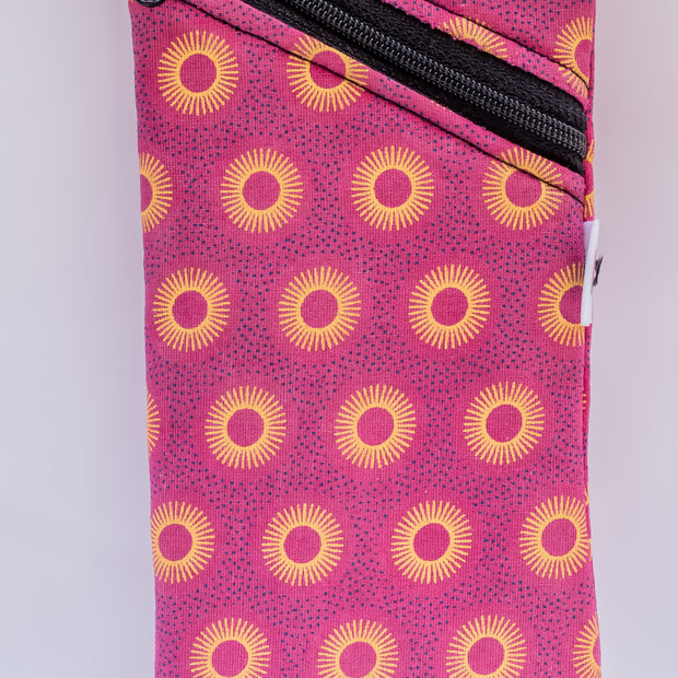 Pink Shweshwe Zip-Up Sunglasses case and Multi-Purpose Cotton Pouch