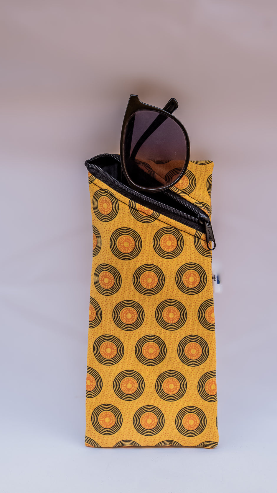 Yellow Shweshwe Sunglasses Case & Multi-Purpose Cotton Pouch – South African Fabric