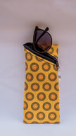Yellow Shweshwe Sunglasses Case & Multi-Purpose Cotton Pouch – South African Fabric