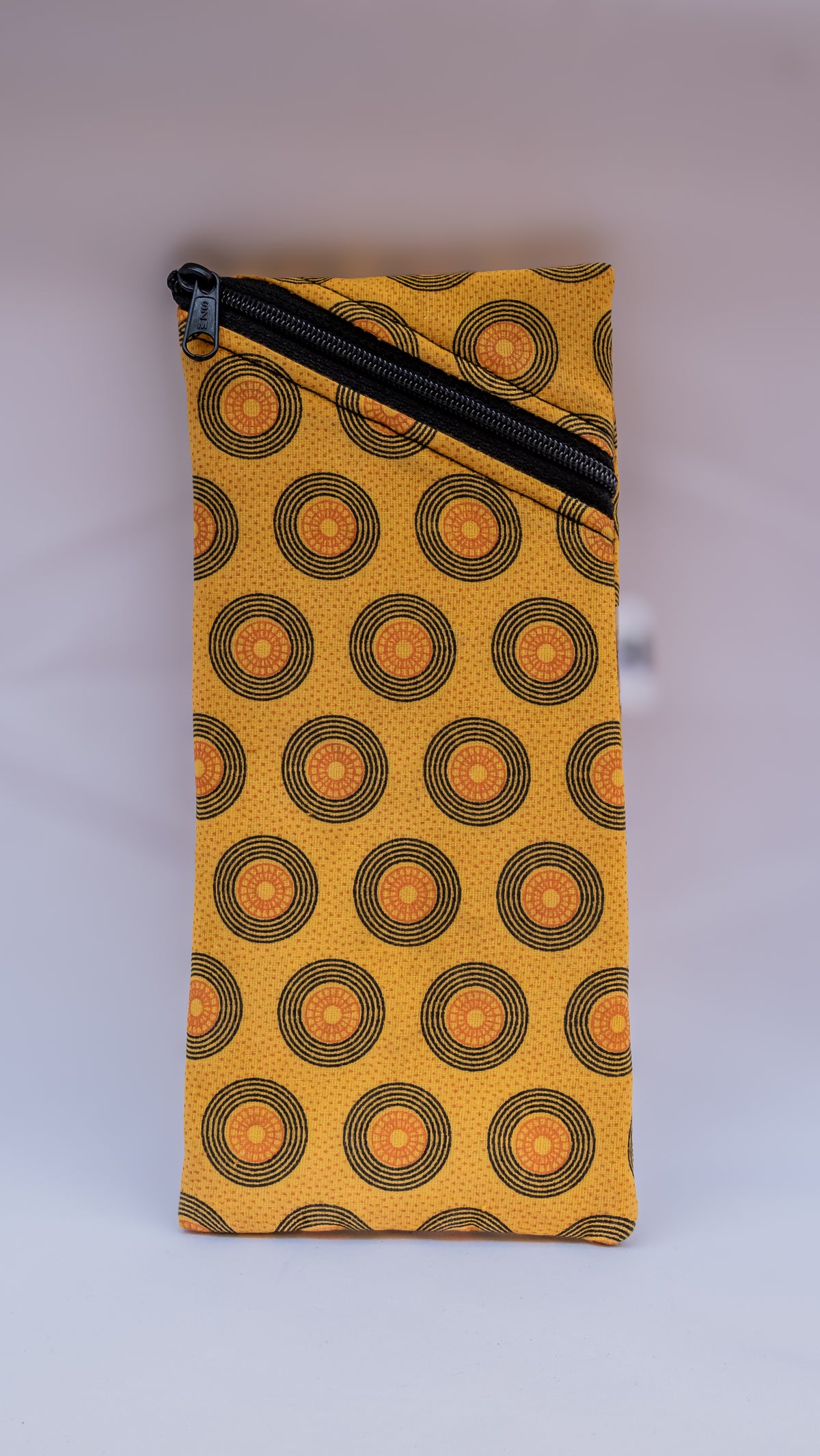 Yellow Shweshwe Sunglasses Case & Multi-Purpose Cotton Pouch – South African Fabric