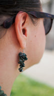 Green Moss Agate Drop Earrings with Sterling Silver hooks