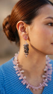 Smoky Quartz Chip Drop Earrings with Sterling Silver Hooks