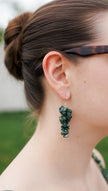 Green Moss Agate Drop Earrings with Sterling Silver hooks