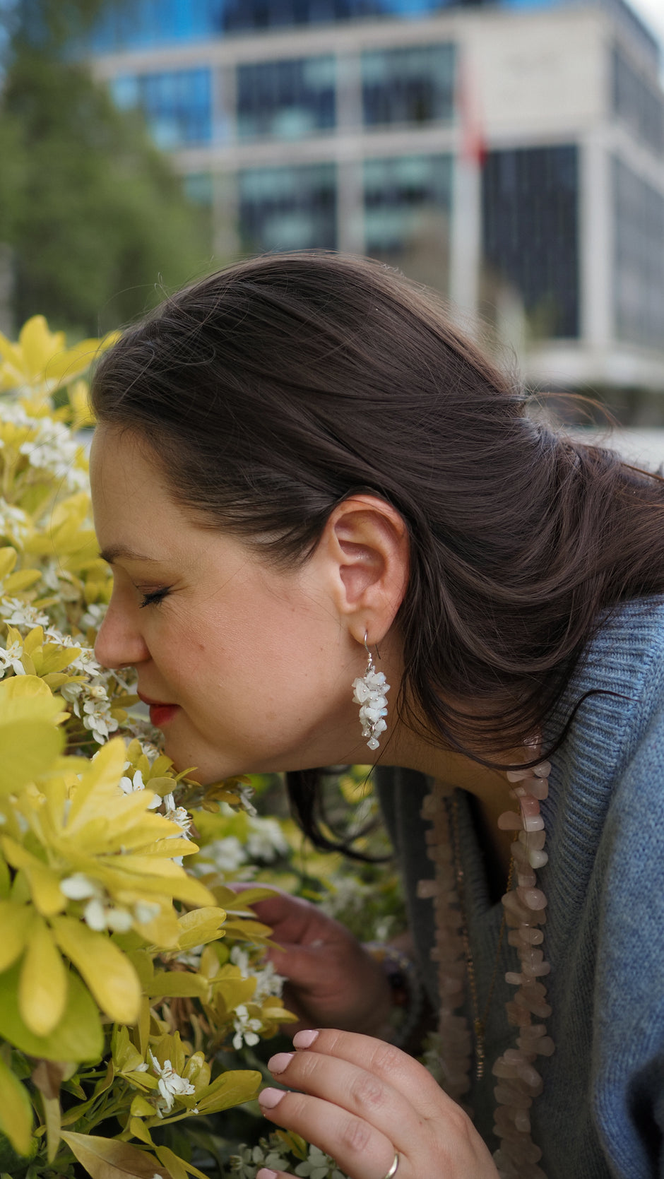 Rainbow Moonstone Chip Drop Earrings with Sterling Silver hooks