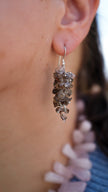 Smoky Quartz Chip Drop Earrings with Sterling Silver Hooks