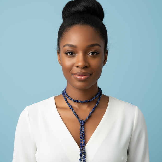 Lapis Lazuli Multi-Way Long Chip Neckace