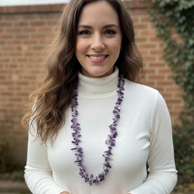 Amethyst Chunky Chip Necklace