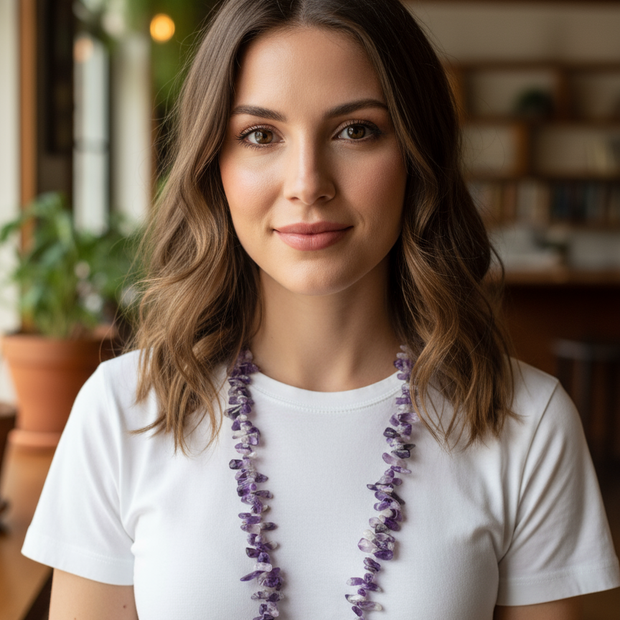 Amethyst Chunky Chip Necklace
