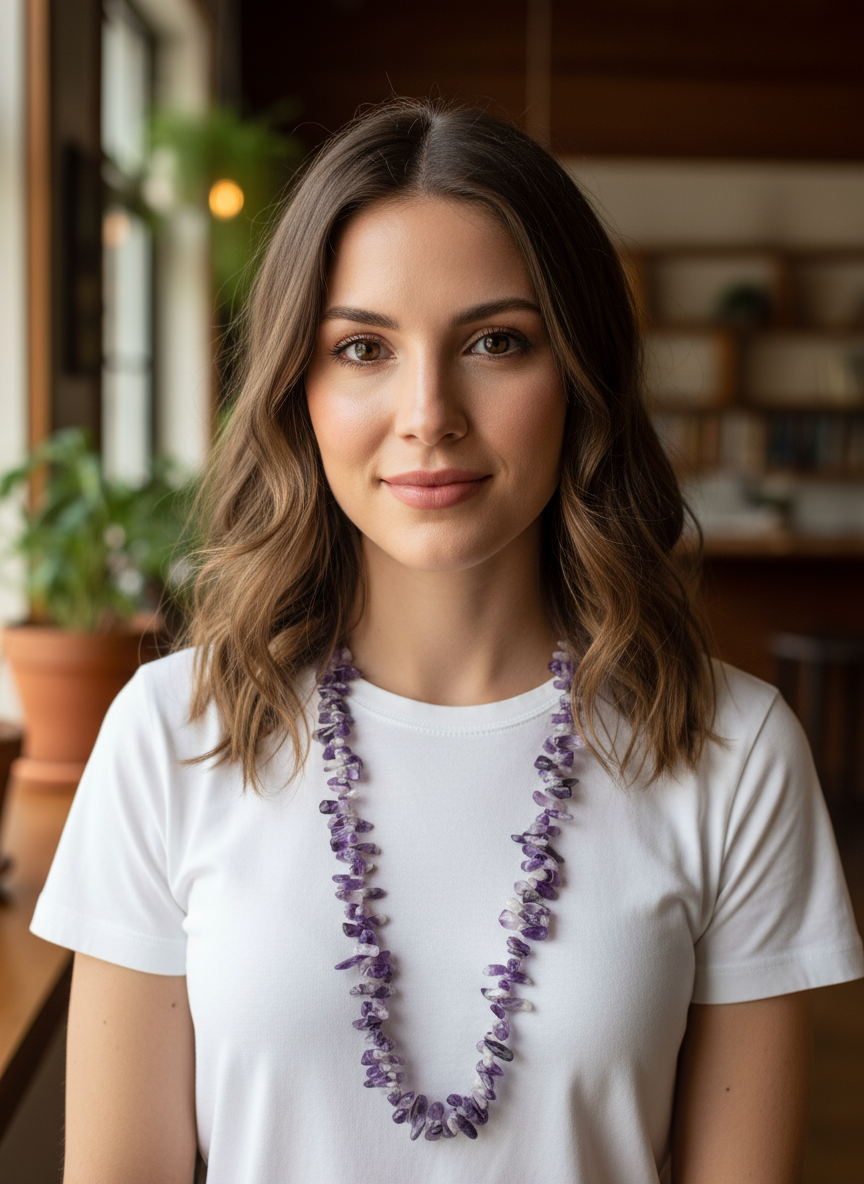 Amethyst Chunky Chip Necklace