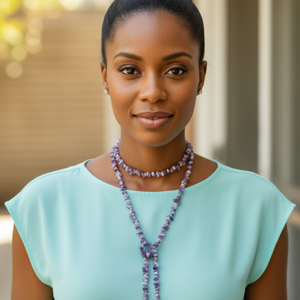 Amethyst Chip Bead Multi-Way Necklace
